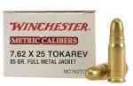 7.62X25mm Tokarev 85 Grain Full Metal Jacket 50 Rounds Winchester Ammunition